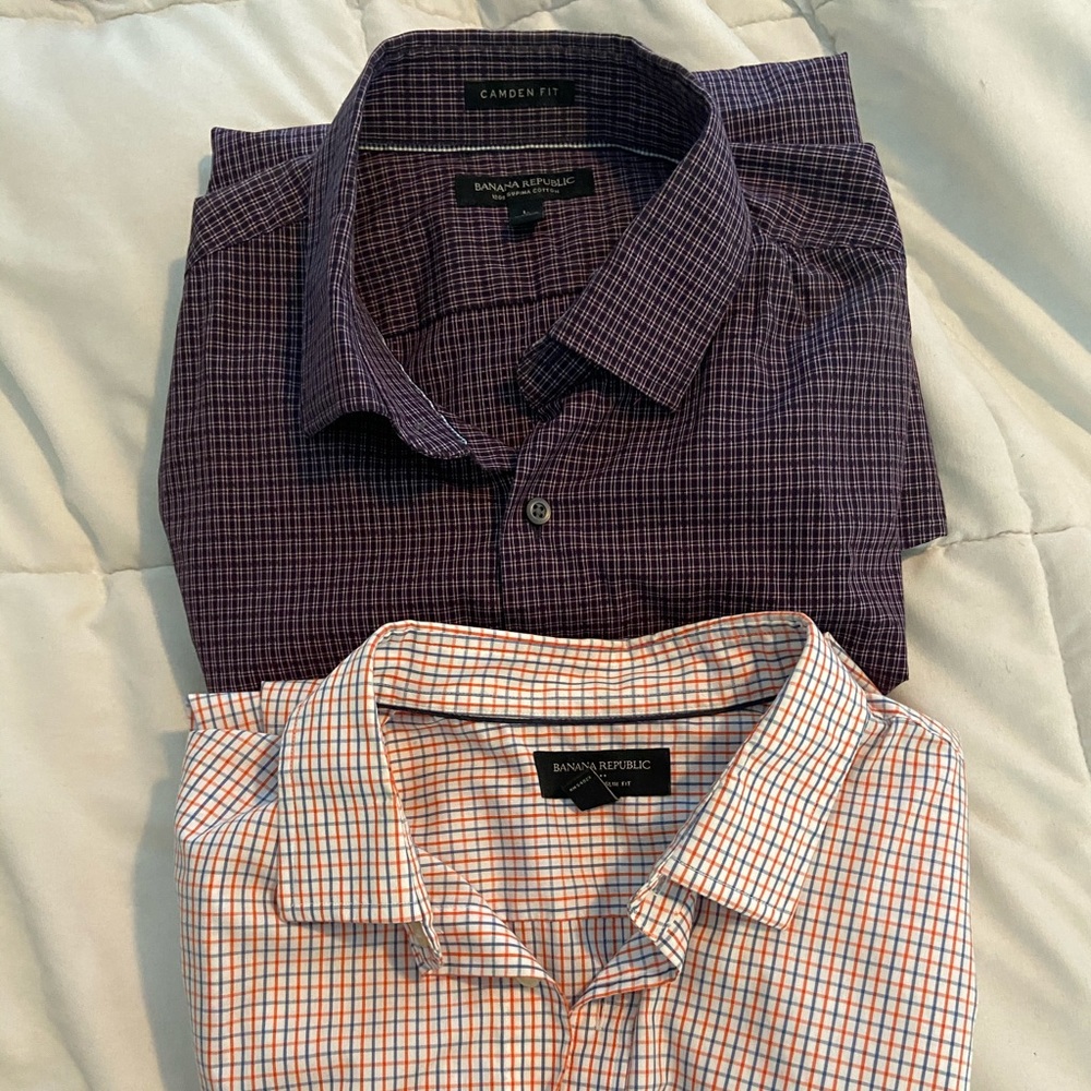 Lot of 2 Banana Republic slim fit men’s button up